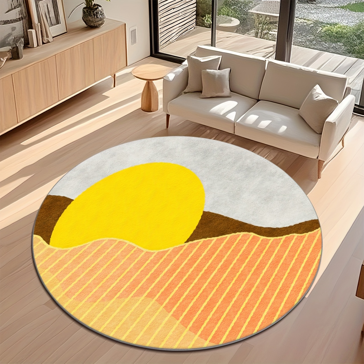 Круглый ковер в стиле модерн с – обзор и цена Printed Rug Abstract