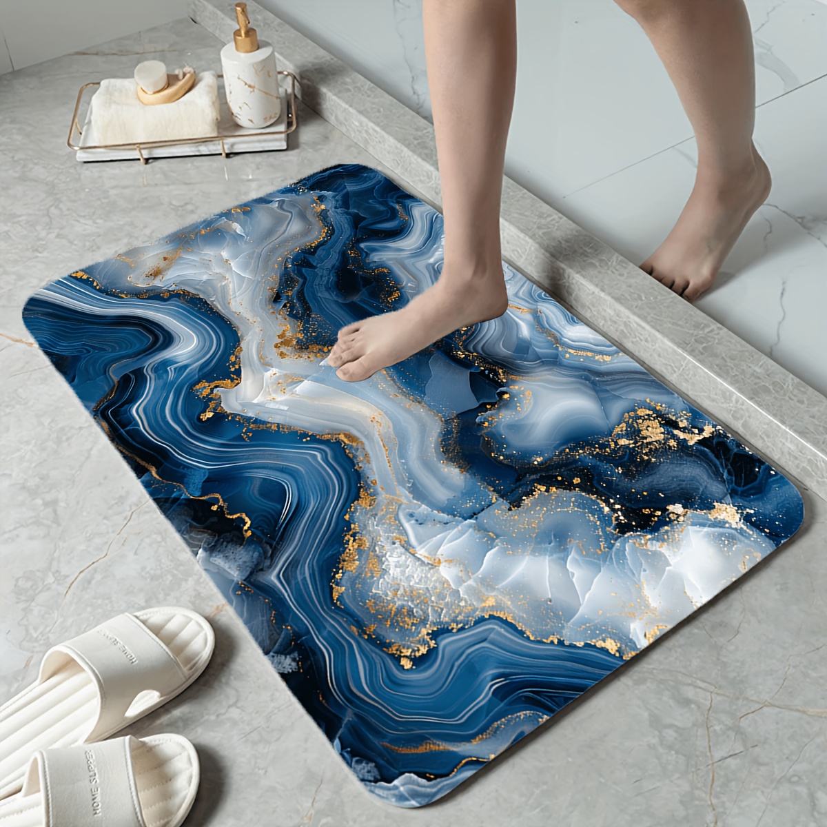 Коврик для ванной с принтом си – обзор и цена Printed Rug Abstract