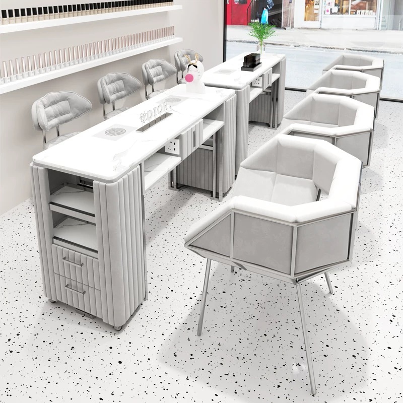 Роскошная современная бежевая  – обзор и цена Interior Design Nail Salon