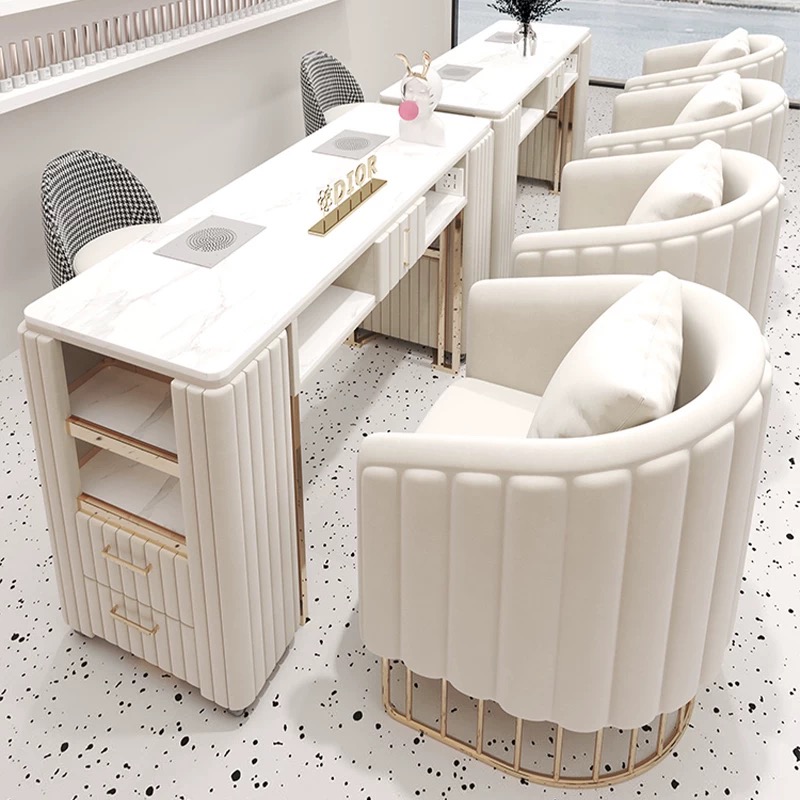 Роскошная современная бежевая  – обзор и цена Interior Design Nail Salon