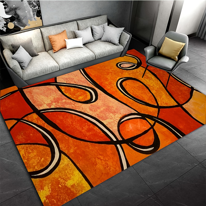 Абстрактный оранжевый геометри – обзор и цена Printed Rug Abstract